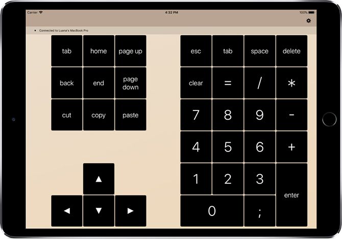 Một chiếc iPad màu vàng hoạt động như một bàn phím số