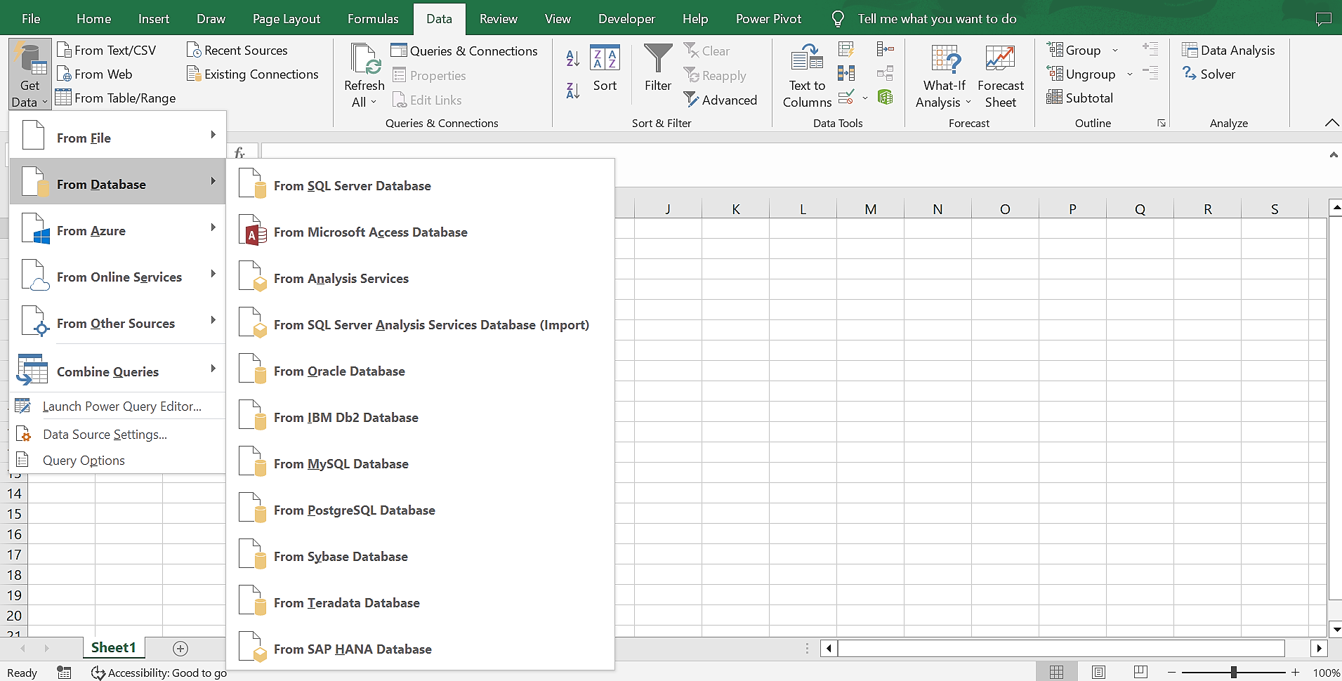 Tính năng Lấy dữ liệu của Power Query