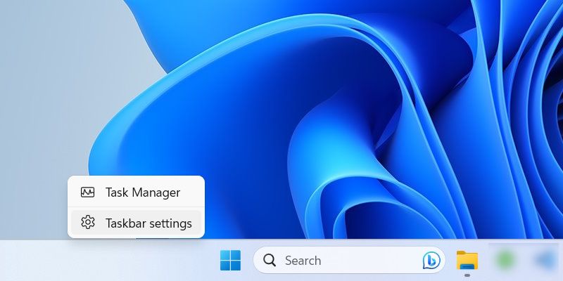 mở cài đặt Thanh tác vụ bằng cách nhấp chuột phải vào phần trống của Thanh tác vụ