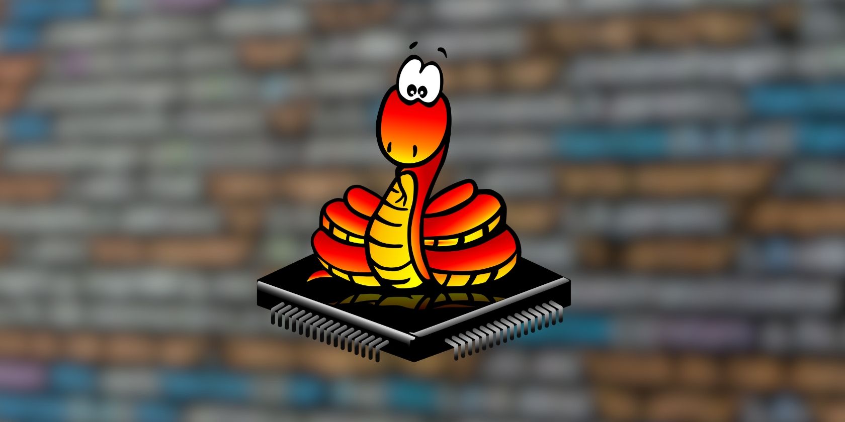 Logo MicroPython với con rắn ngồi trên vi mạch
