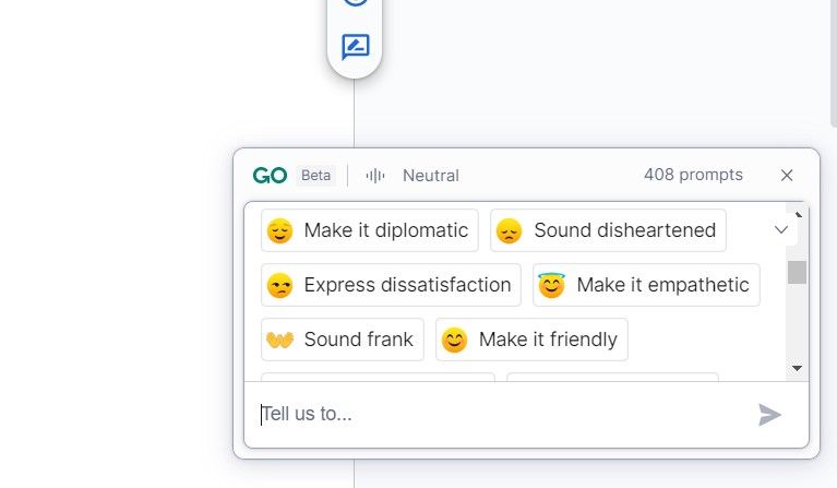 Cài đặt giai điệu trên GrammarlyGO 