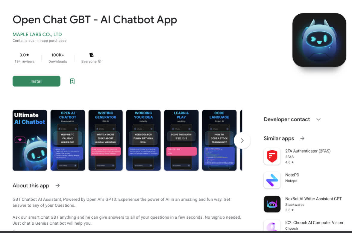 Coi chừng lừa đảo ChatGPT lén lút trong Google Play và App Store của Apple TechTimes Vietnam Coi chung lua dao ChatGPT len lut trong Google Play TechTimes Vietnam Coi chừng lừa đảo ChatGPT lén lút trong Google Play và App Store của Apple