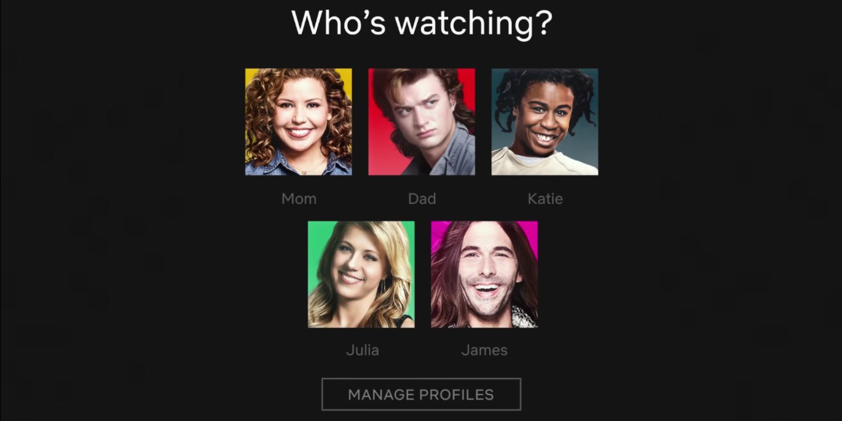 Năm hồ sơ Netflix có tên và ảnh hồ sơ