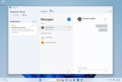 Microsoft hoàn thành triển khai hỗ trợ iMessage cơ bản trên Windows 11 TechTimes Vietnam Liên kết điện thoại Windows 11 iMessage