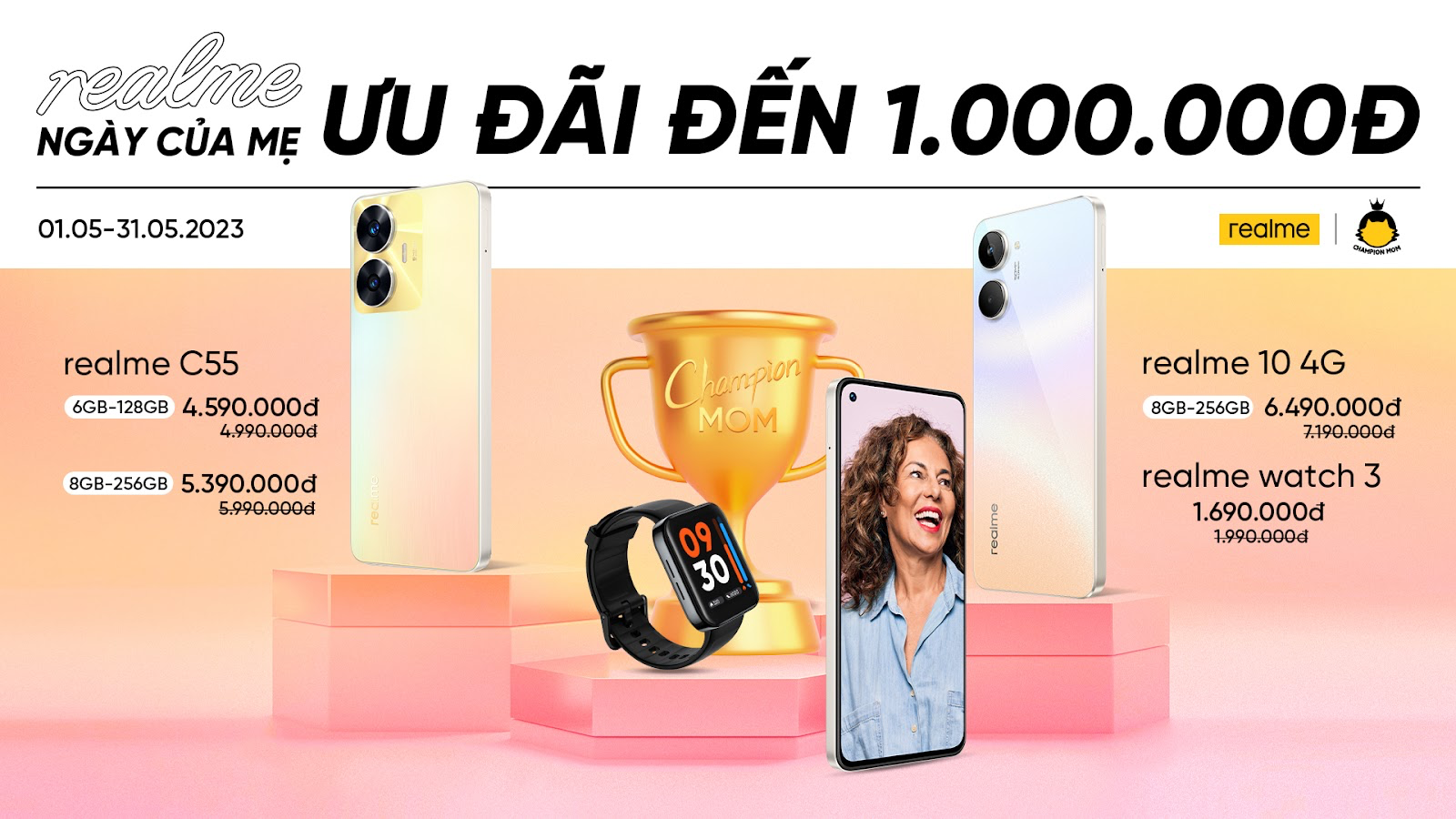 Realme trao giải đặc biệt “Mua Dế Mới - Nhận Xế Mới” TechTimes Vietnam realme tưng bừng khuyến mại hàng loạt sản phẩm công nghệ nhân ngày của Mẹ 2023