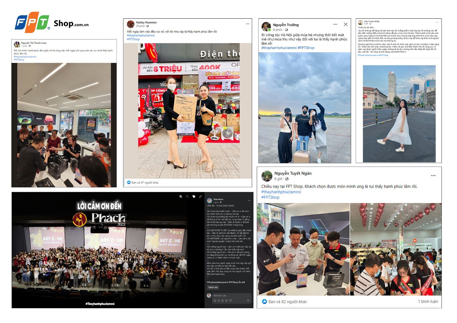 Nhân viên FPT Shop hưởng ứng và lan tỏa thông điệp “thấy hạnh phúc lắm rồi”