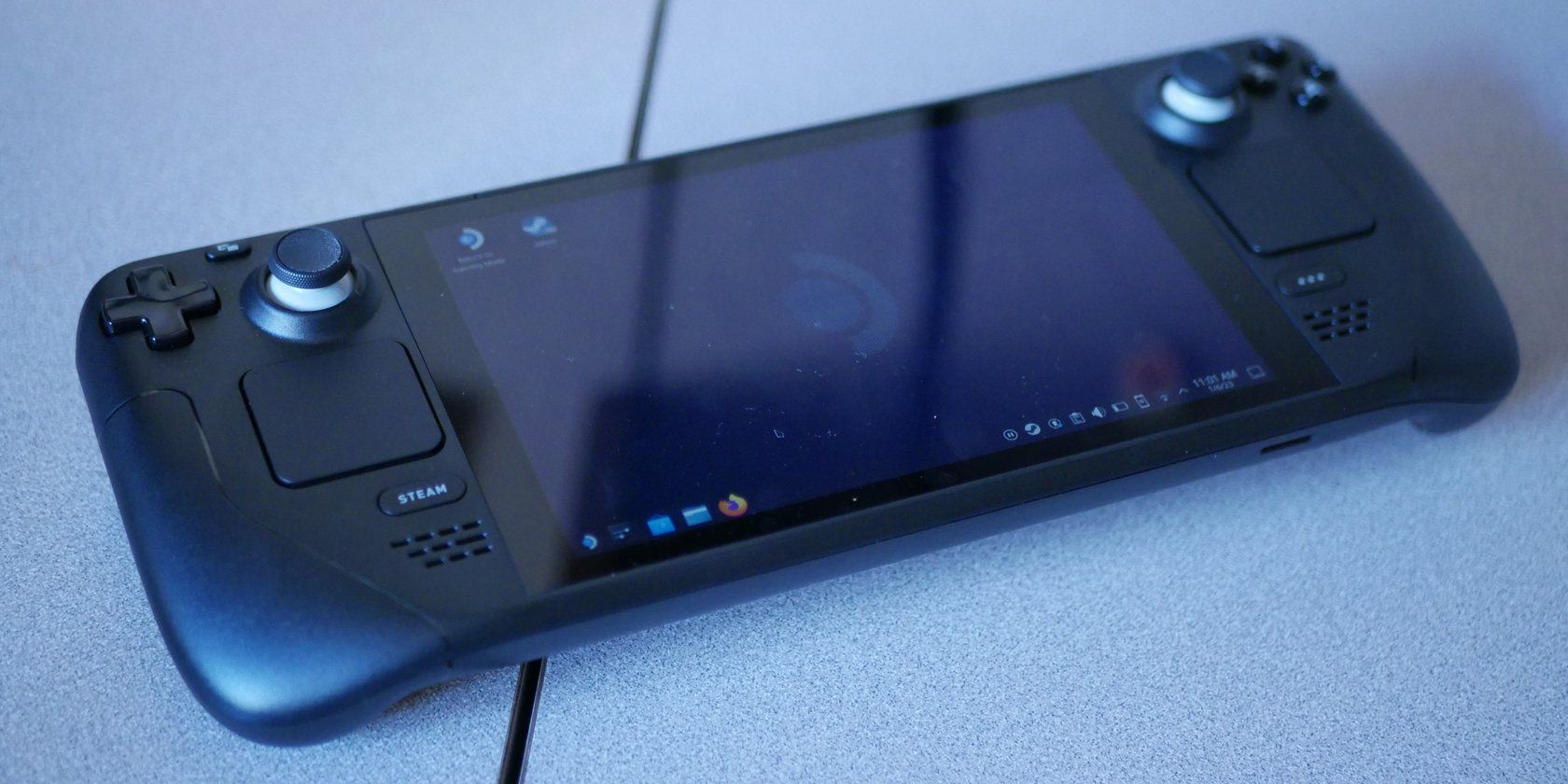 A Steam Deck in desktop mode.