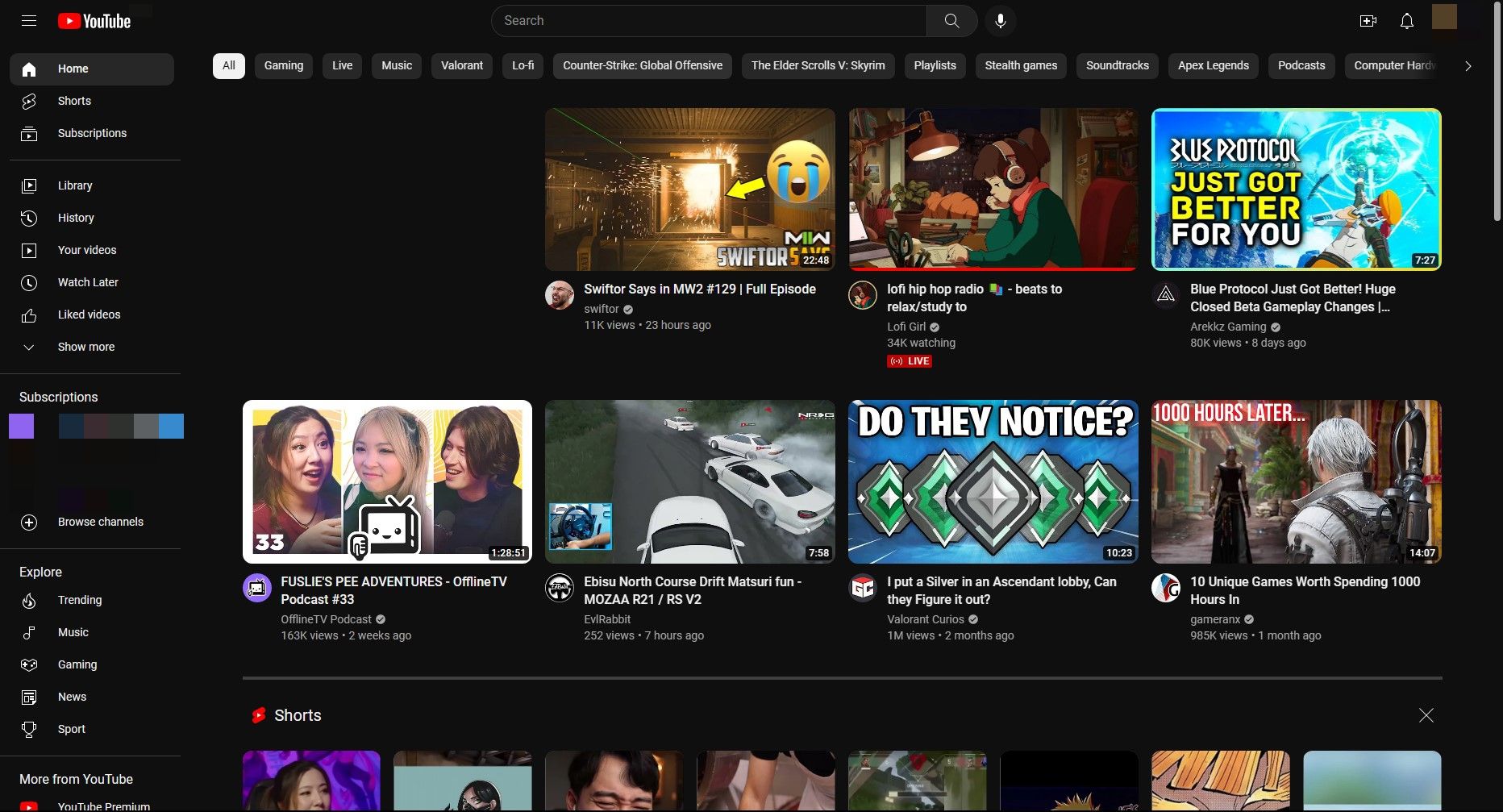 Trang chủ của Yotube