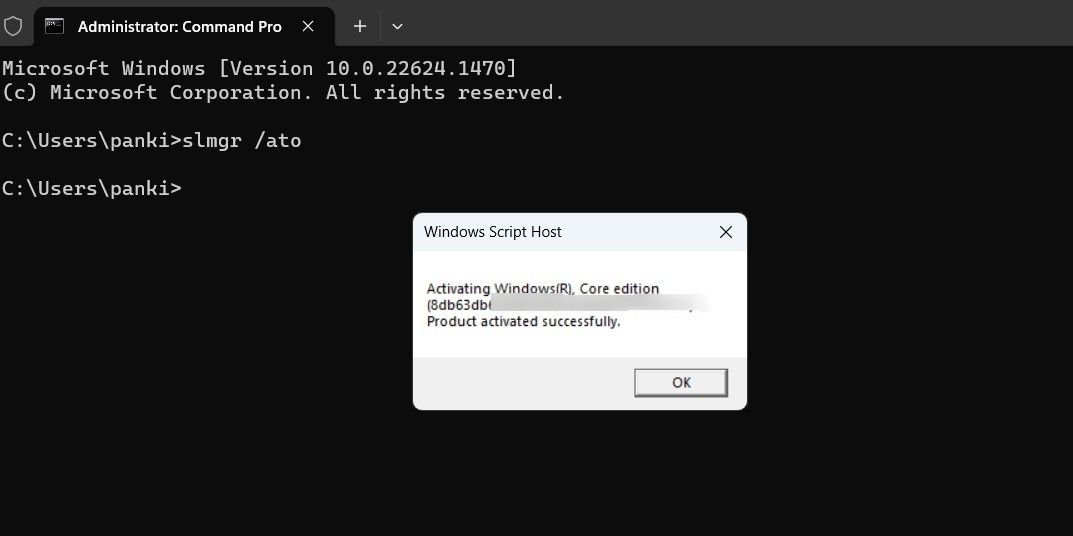 Kích hoạt Windows qua Command Prompt