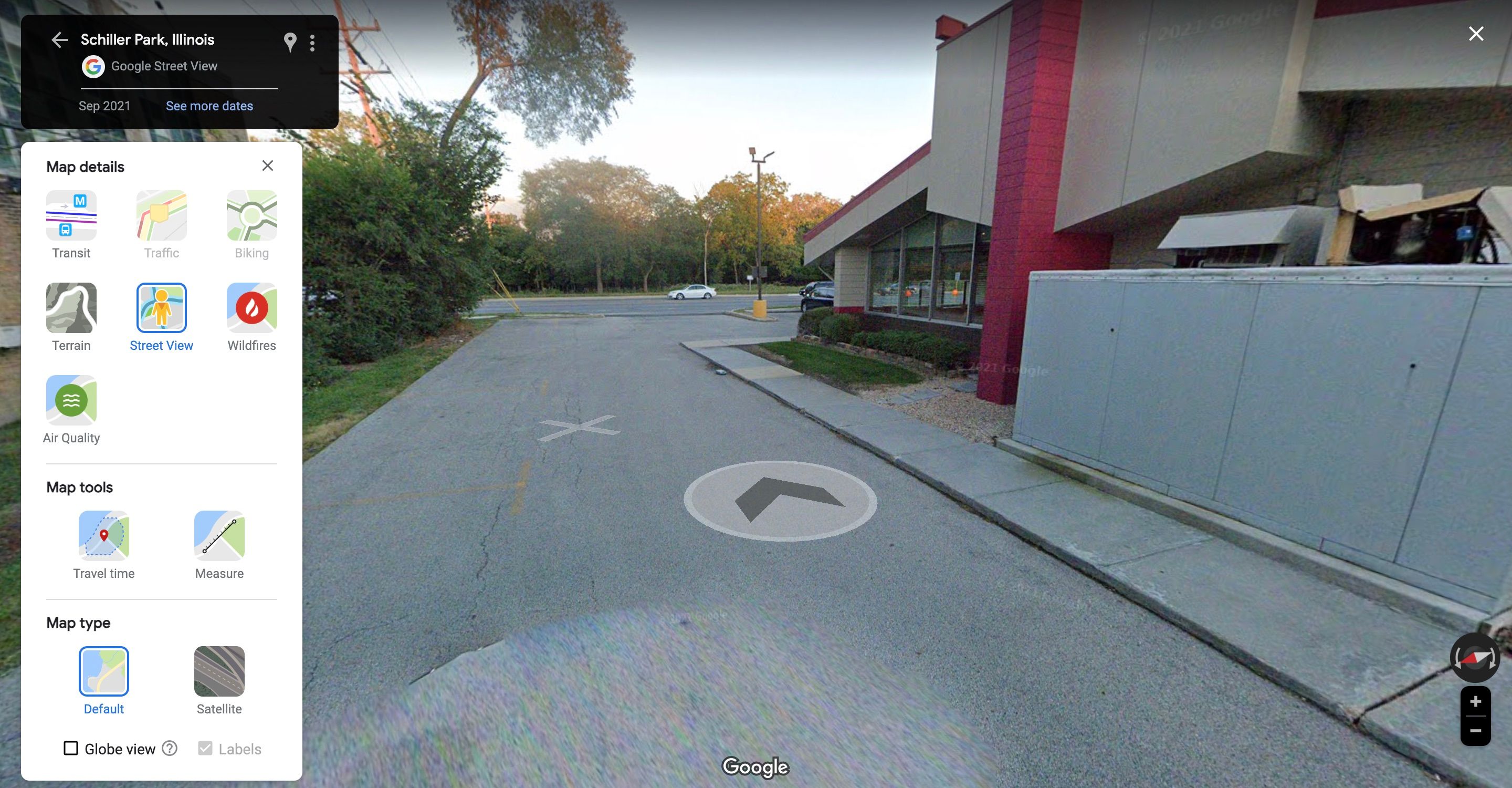 Chế độ xem phố của Công viên Schiller, Illinois