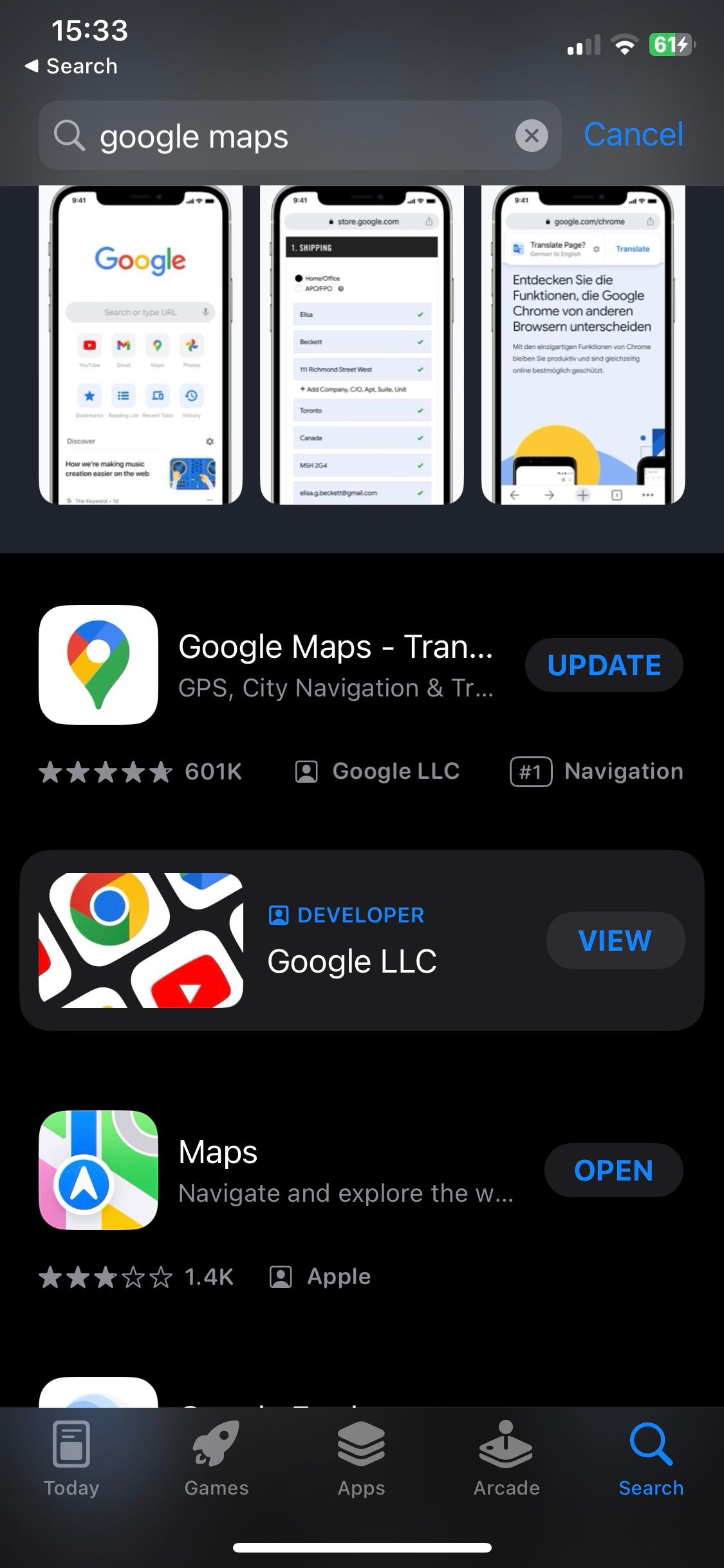 Kết quả tìm kiếm cho Google Maps trên App Store