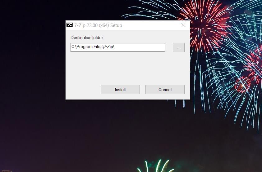 Cửa sổ Cài đặt 7-Zip 