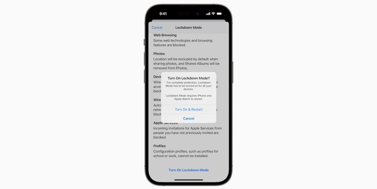 chế độ khóa trên ios 17