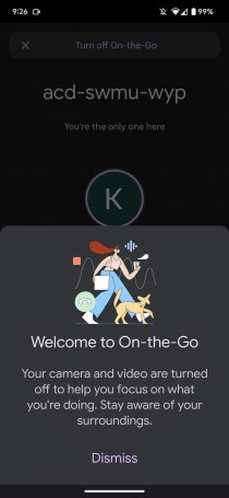 Lời nhắc khi đang di chuyển trong Google Meet
