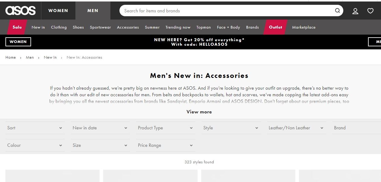 asos ảnh chụp màn hình