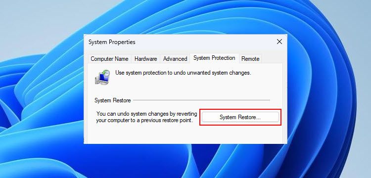 Tùy chọn khôi phục hệ thống trong Windows