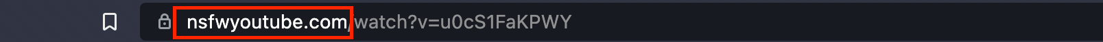 thay đổi url thành nsfwyoutube