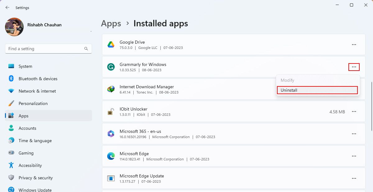 Cài đặt ứng dụng đã cài đặt Windows