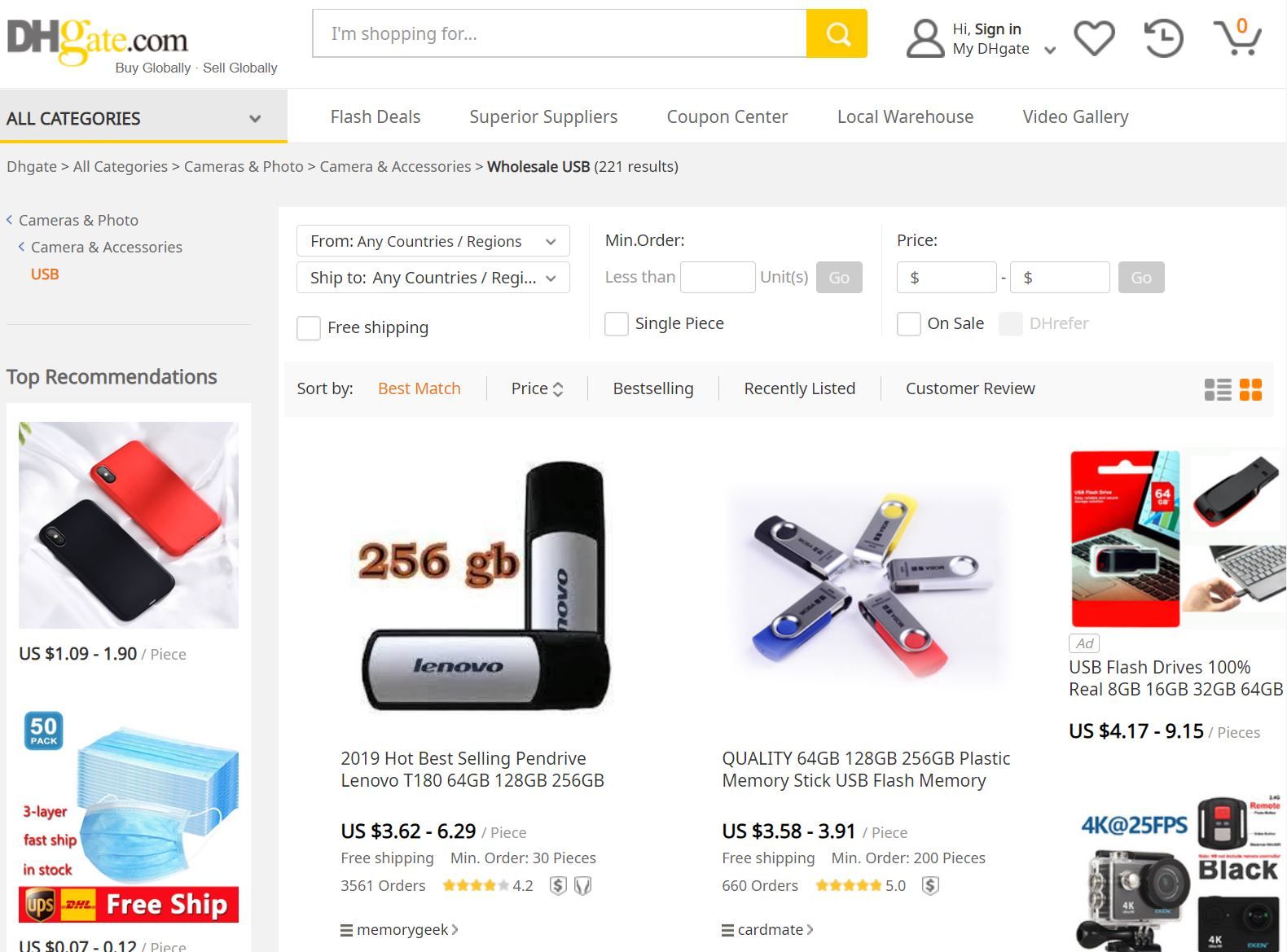 Ổ đĩa flash trên DHgate