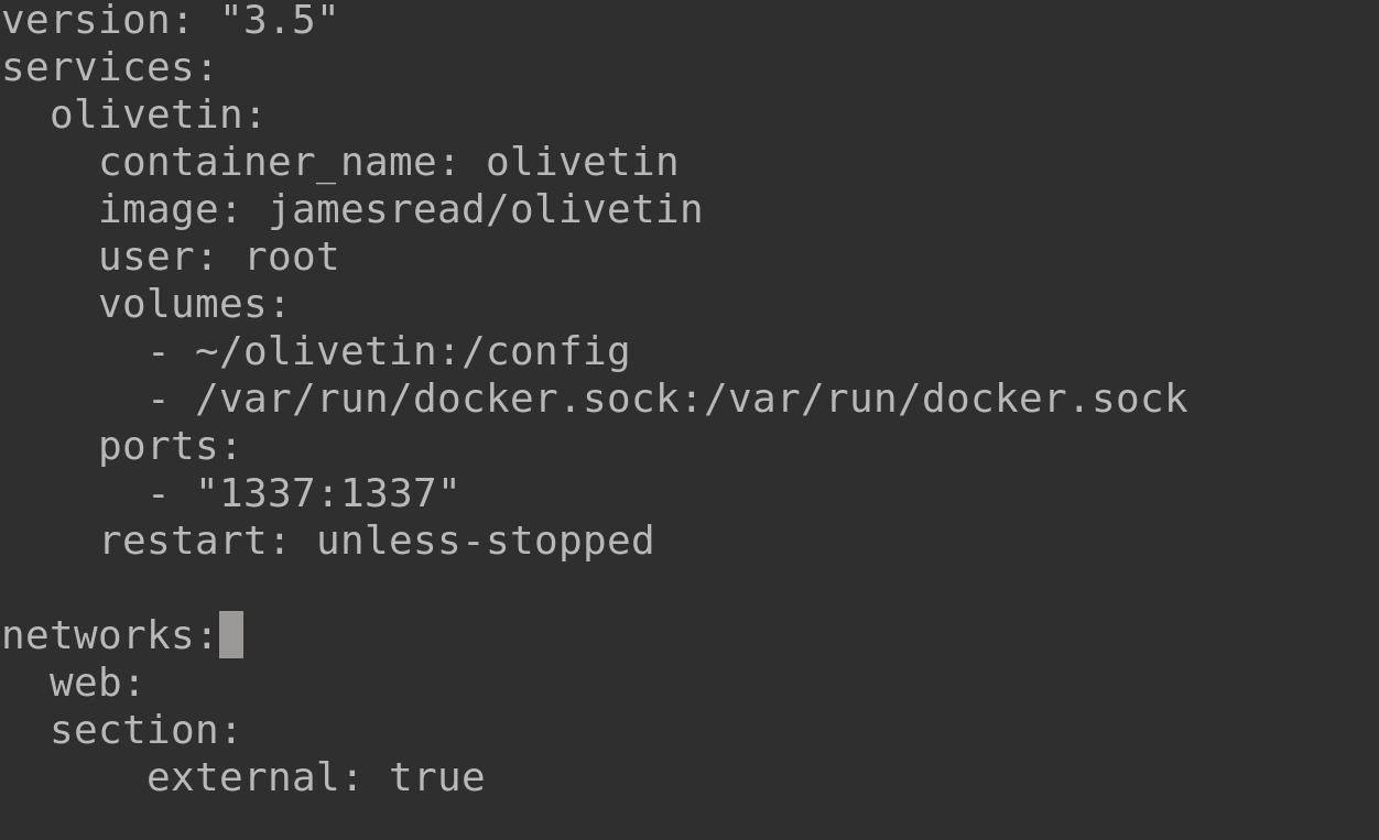tập tin docker-compose thiếc ô liu