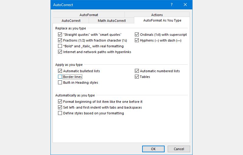 tùy chọn tự động sửa lỗi microsoft word