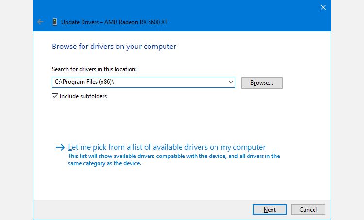 windows 10 duyệt tìm trình điều khiển trên máy tính của bạn
