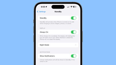 chế độ chờ ios 17 hiển thị thông báo