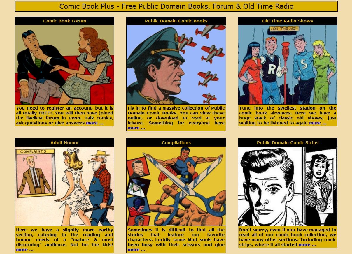 Comic Book Plus Miền công cộng cho truyện tranh miễn phí