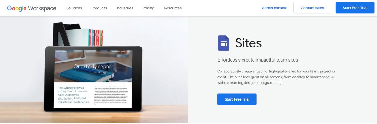 Trình tạo trang web Google Sites