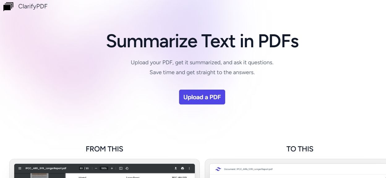 ảnh chụp màn hình trang web ClariPDF