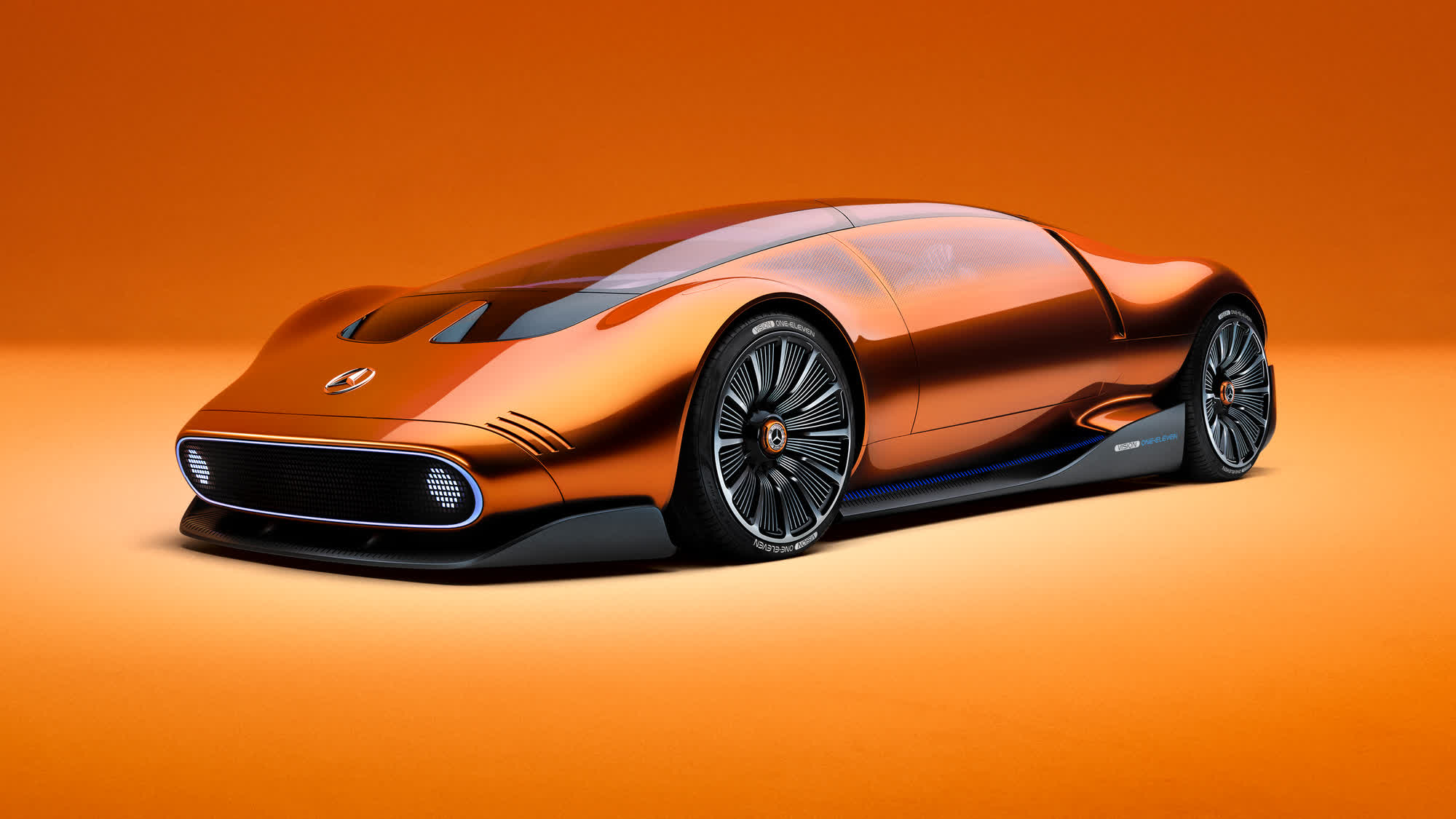 Mercedes-Benz showcases One-Eleven concept electric roadster with axial-flux motors