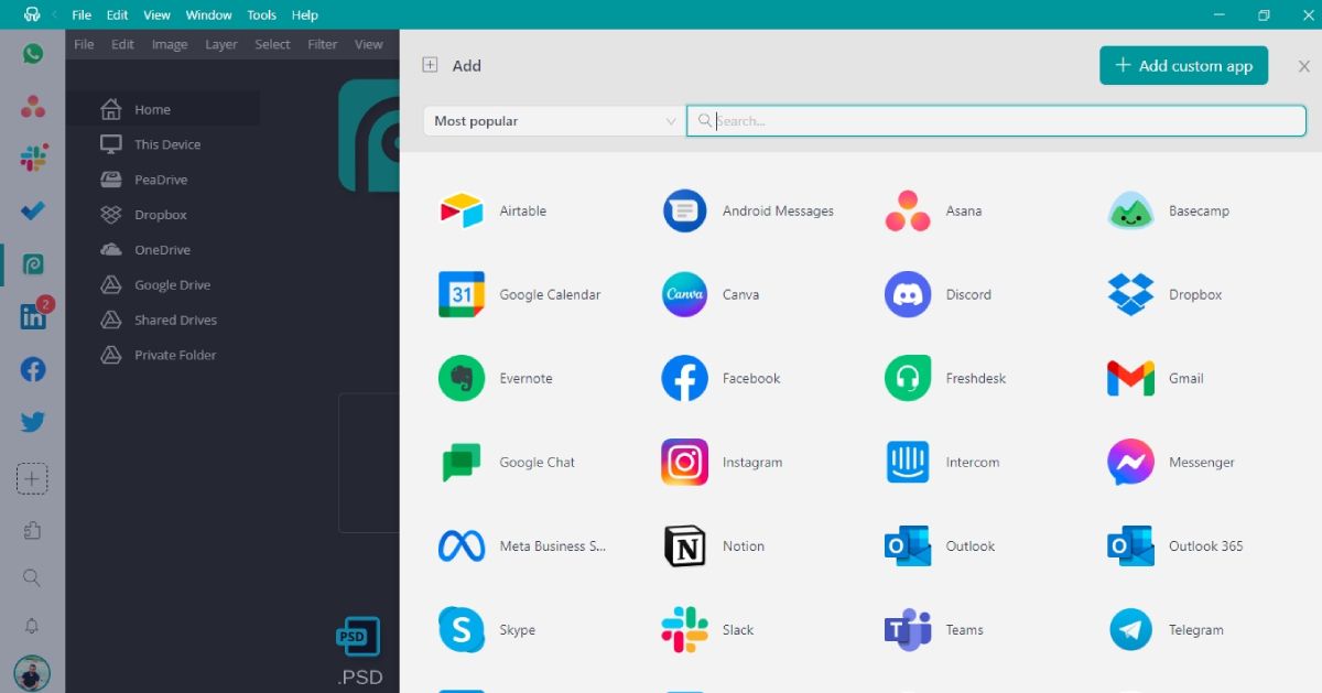 Thêm một dịch vụ mới trong Rambox