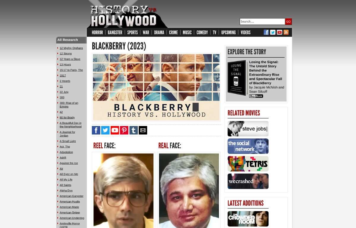 Khám phá lịch sử so với Hollywood 