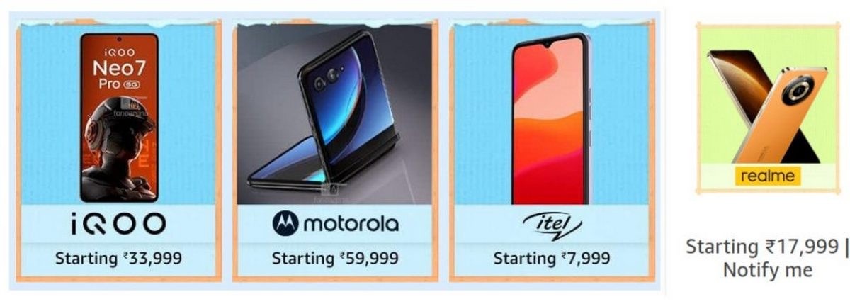 Amazon rò rỉ giá Ấn Độ cho Motorola Razr 40, iQOO Neo 7 Pro, Realme Narzo 60
