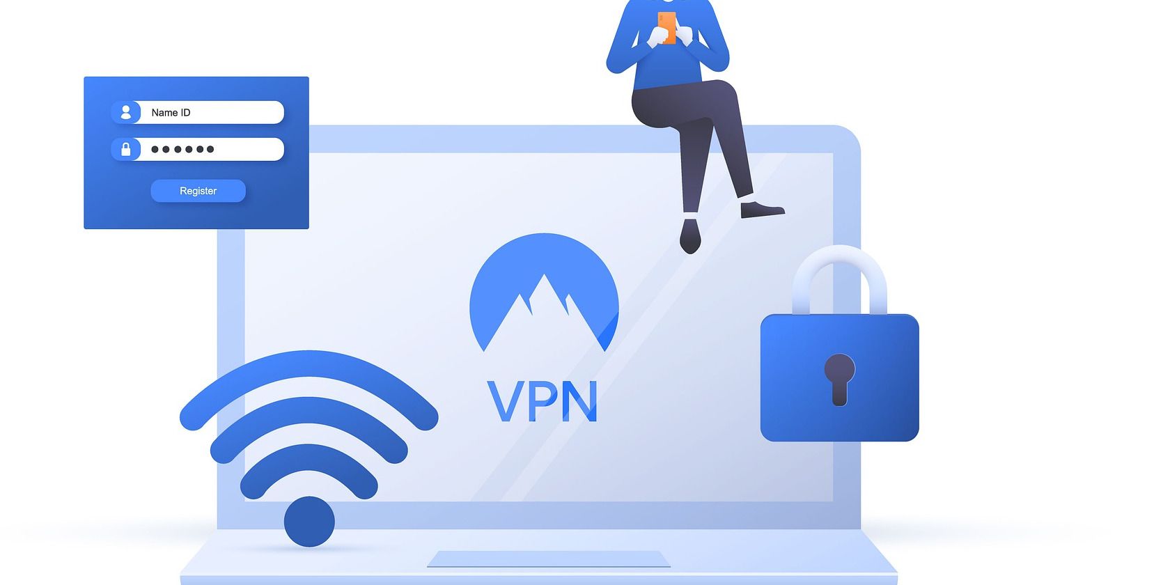 máy tính xách tay hiển thị thông tin đăng nhập wifi và vpns