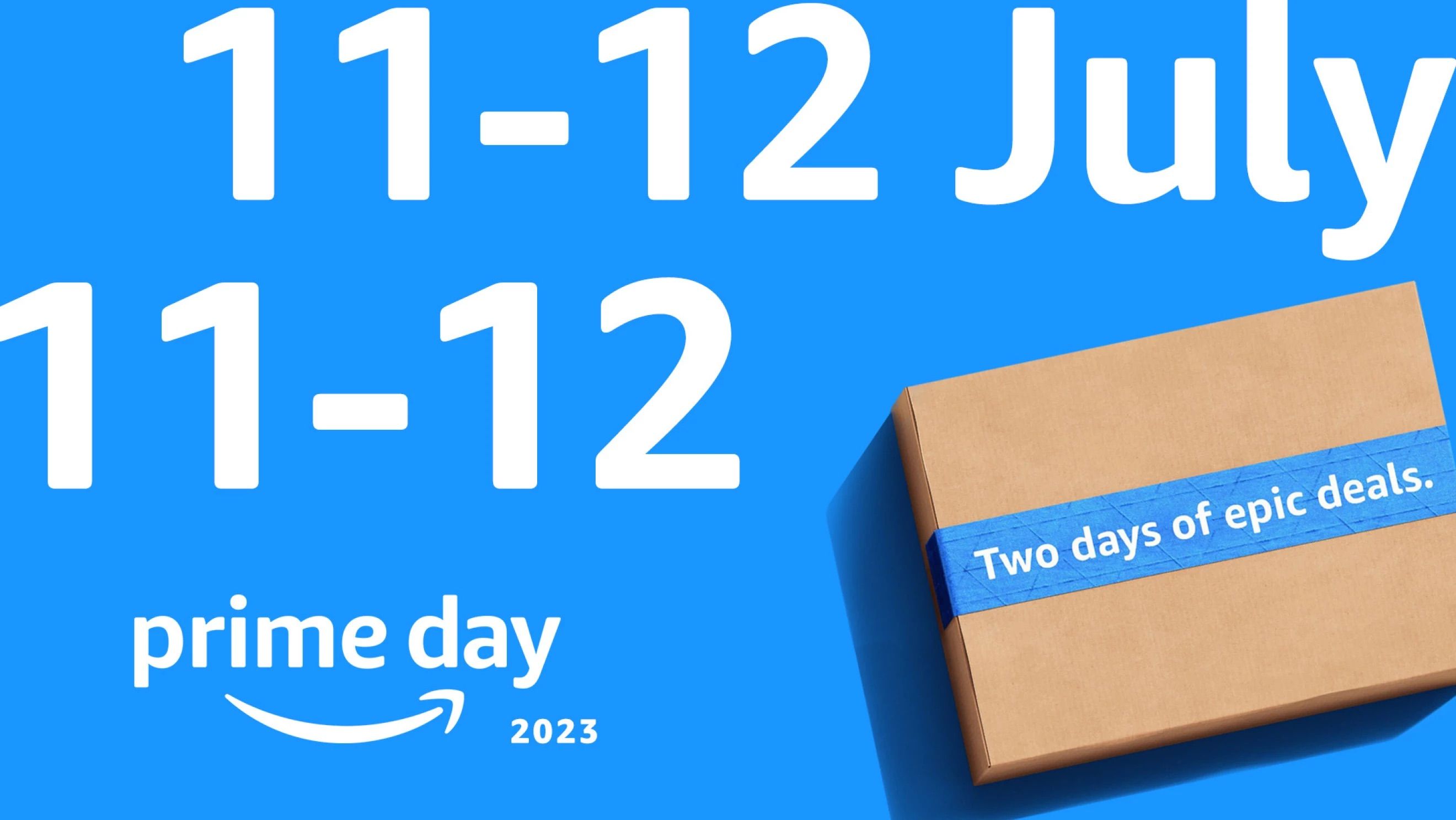 Prime Day Quảng cáo với ngày tháng và hộp Amazon