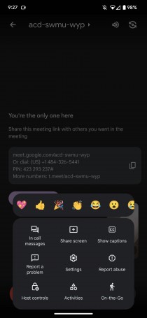 Lời nhắc khi đang di chuyển trong Google Meet