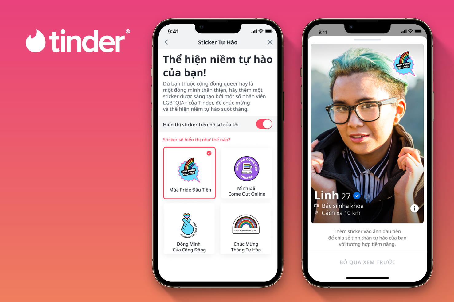 Tinder bổ sung huy hiệu “My First Pride” cho cộng đồng LGBTQIA+