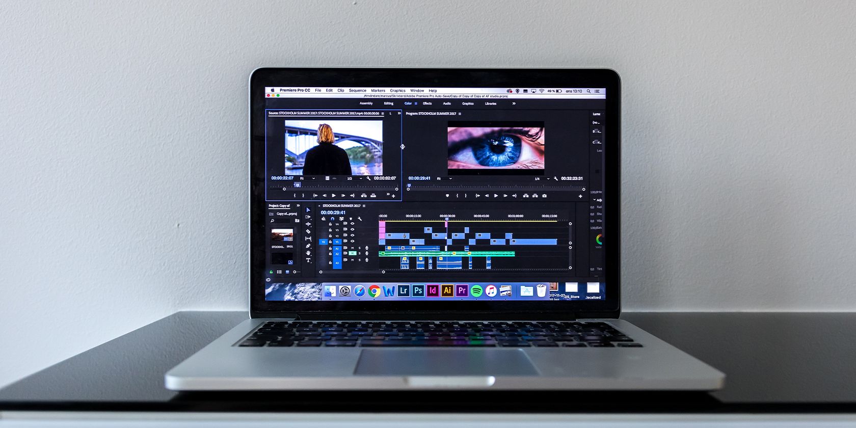 MacBook using adobe premiere pro