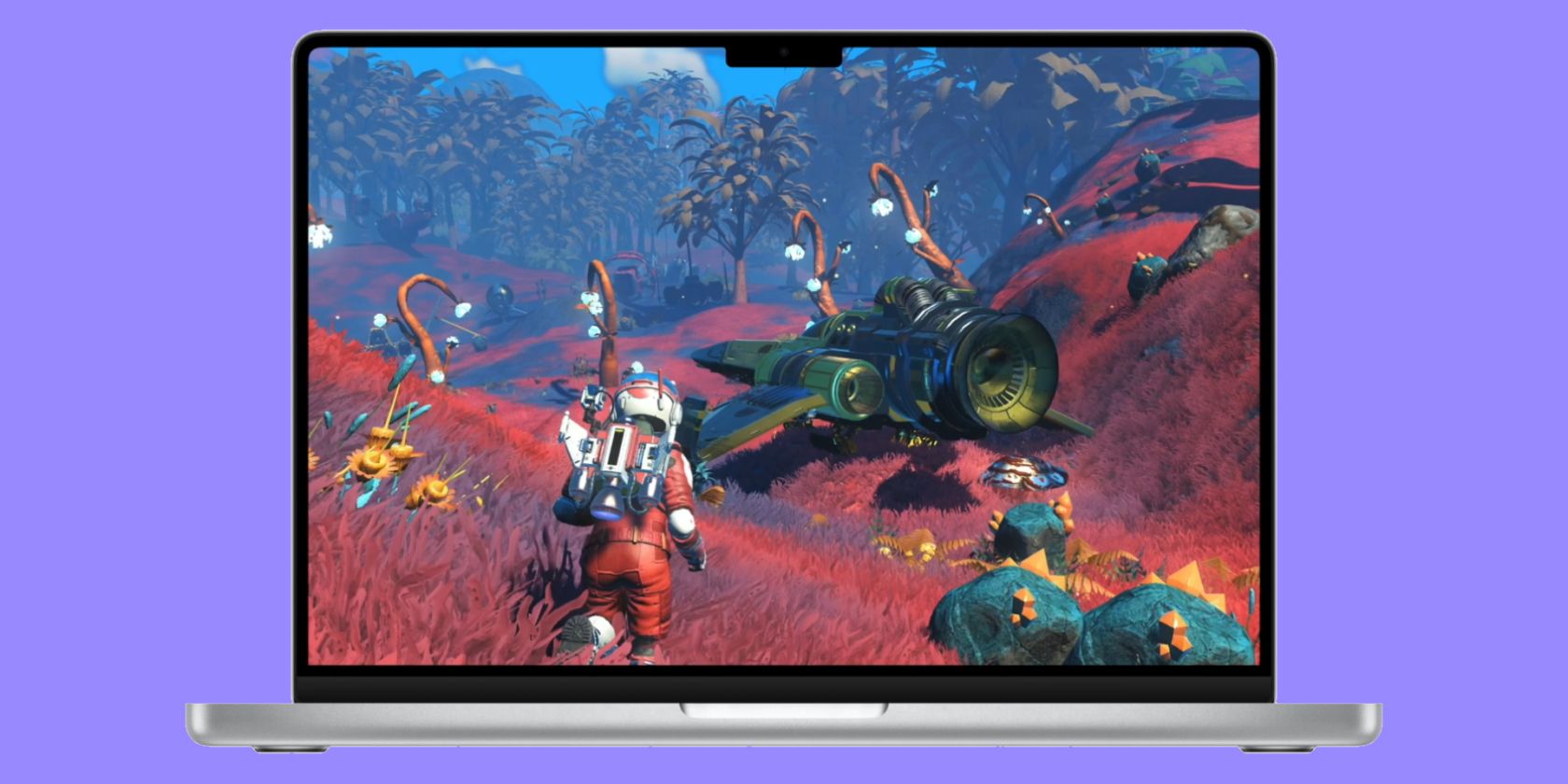 Hỗ trợ DirectX 12 của CrossOver có ý nghĩa gì đối với tương lai của Mac Gaming No Mans Sky running on a MacBook Pro