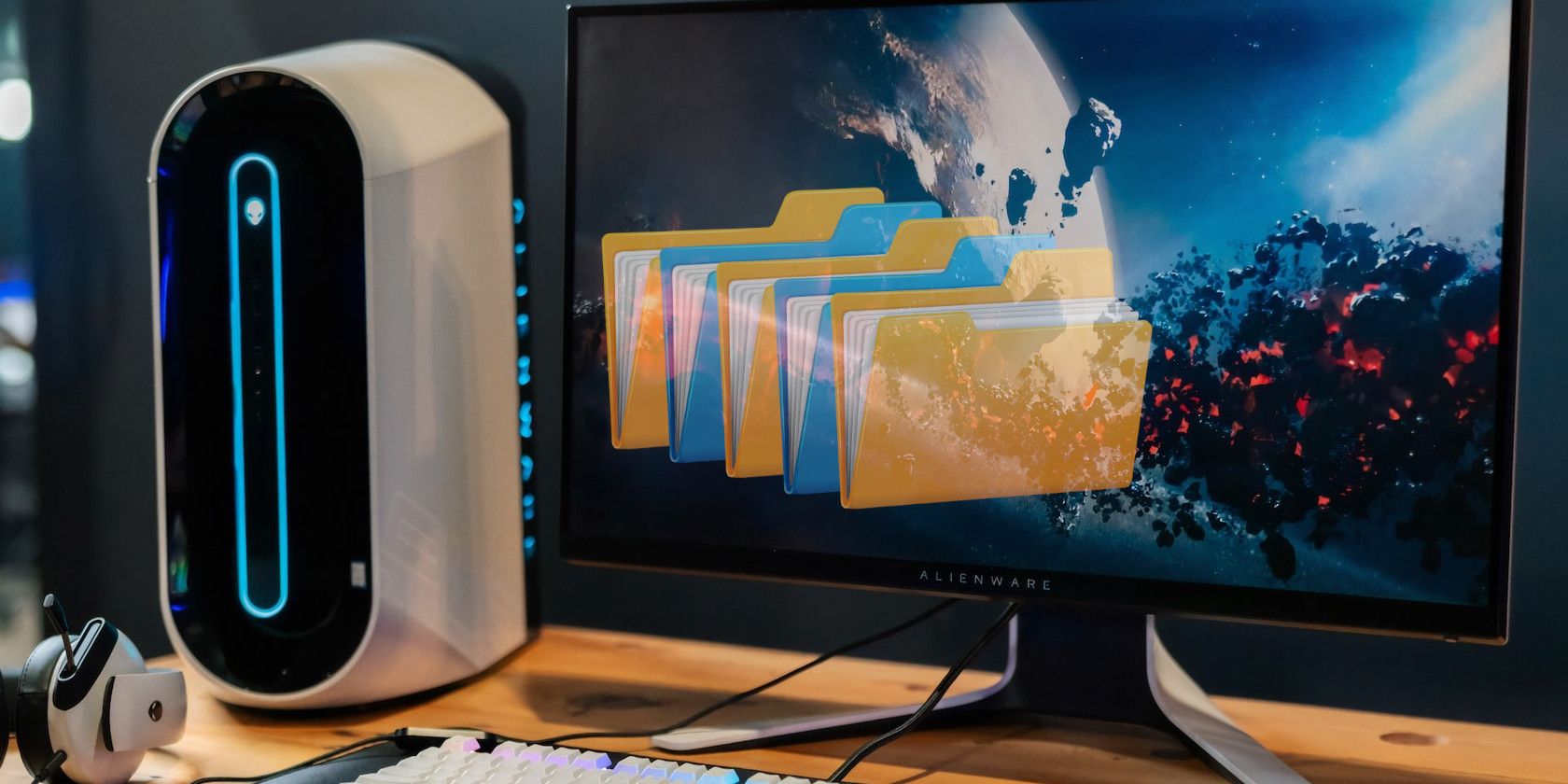 3 cách để mở thư mục của trò chơi trên Windows pc screen with different color folders
