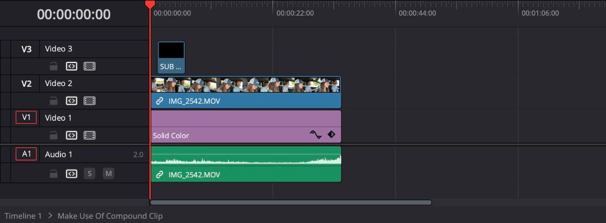 DaVinci Resolve Open Compound Clip 