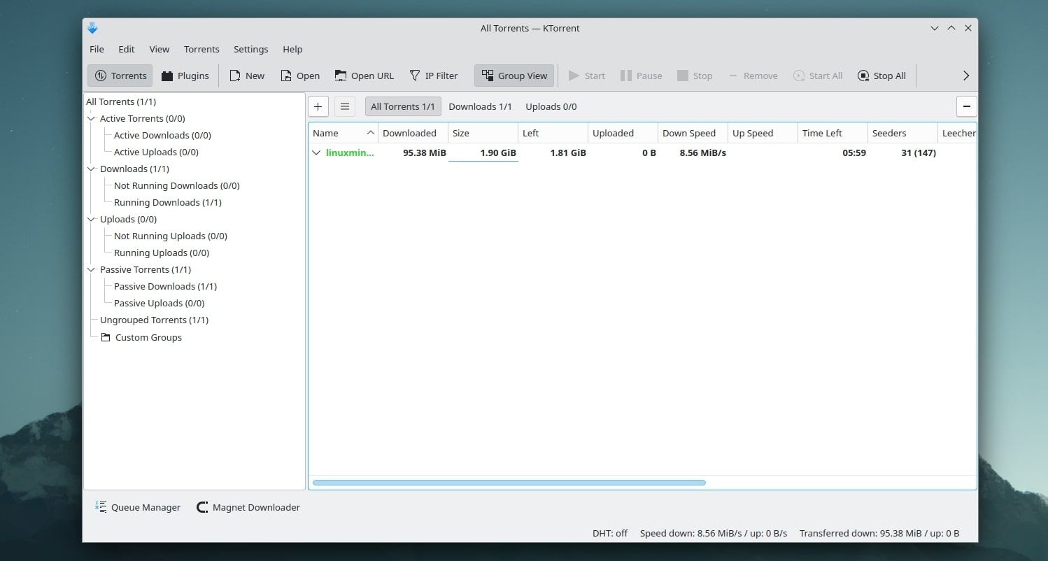 tải torrent bằng ktorrent