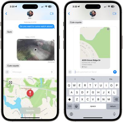mã pin vị trí tin nhắn ios 17