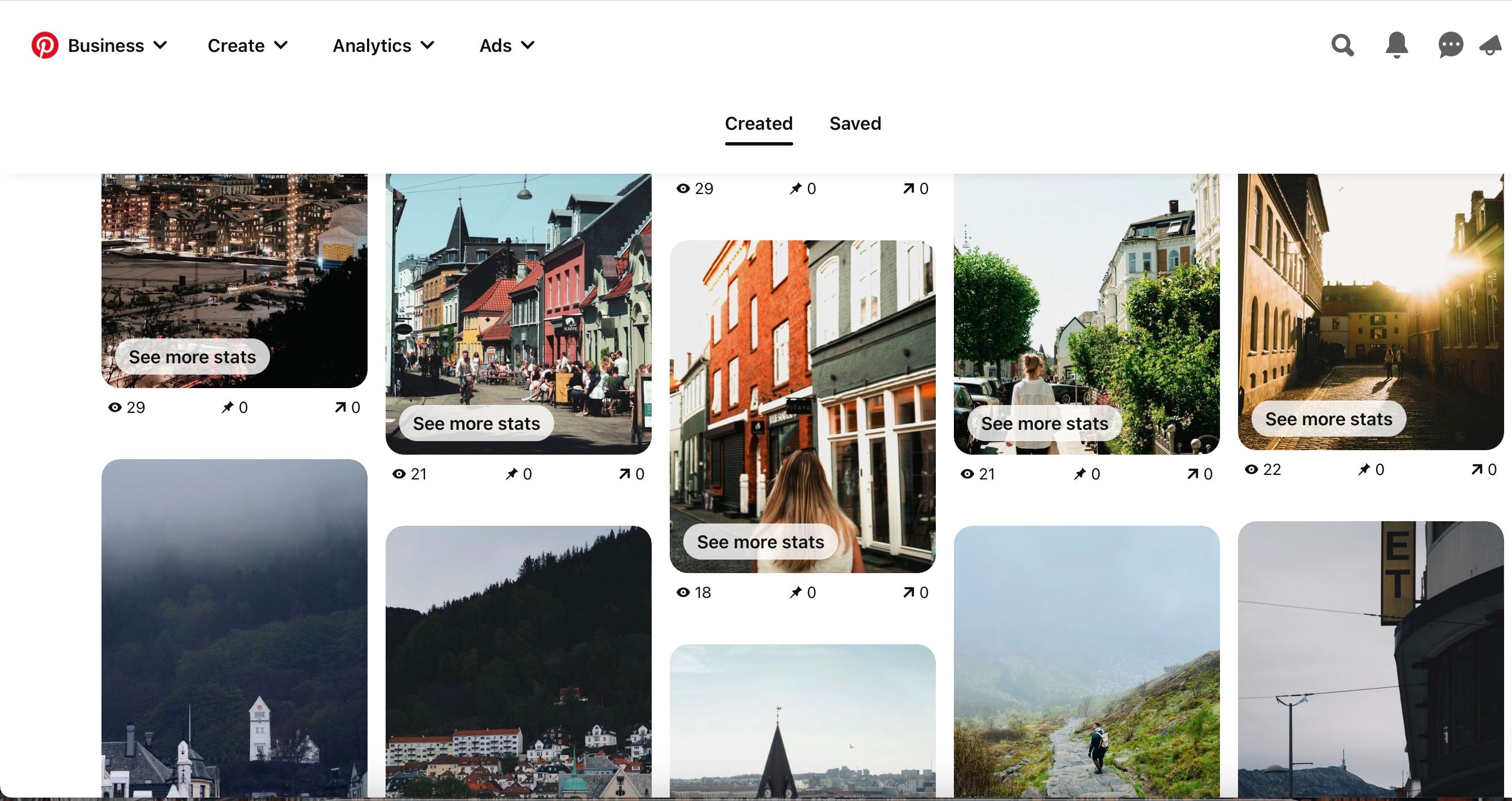 Trang Pinterest của một người có ảnh