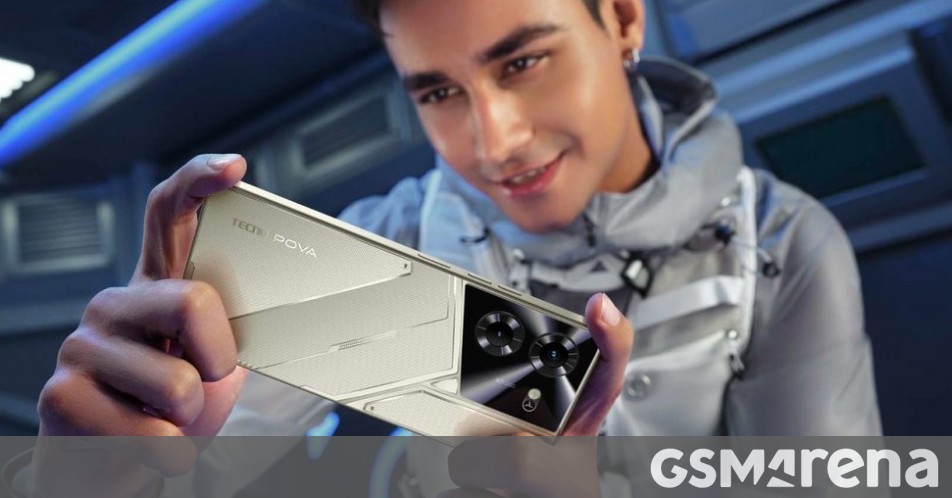 Video hiển thị Giao diện Arc mới của Tecno Pova với đèn RGB ở mặt sau