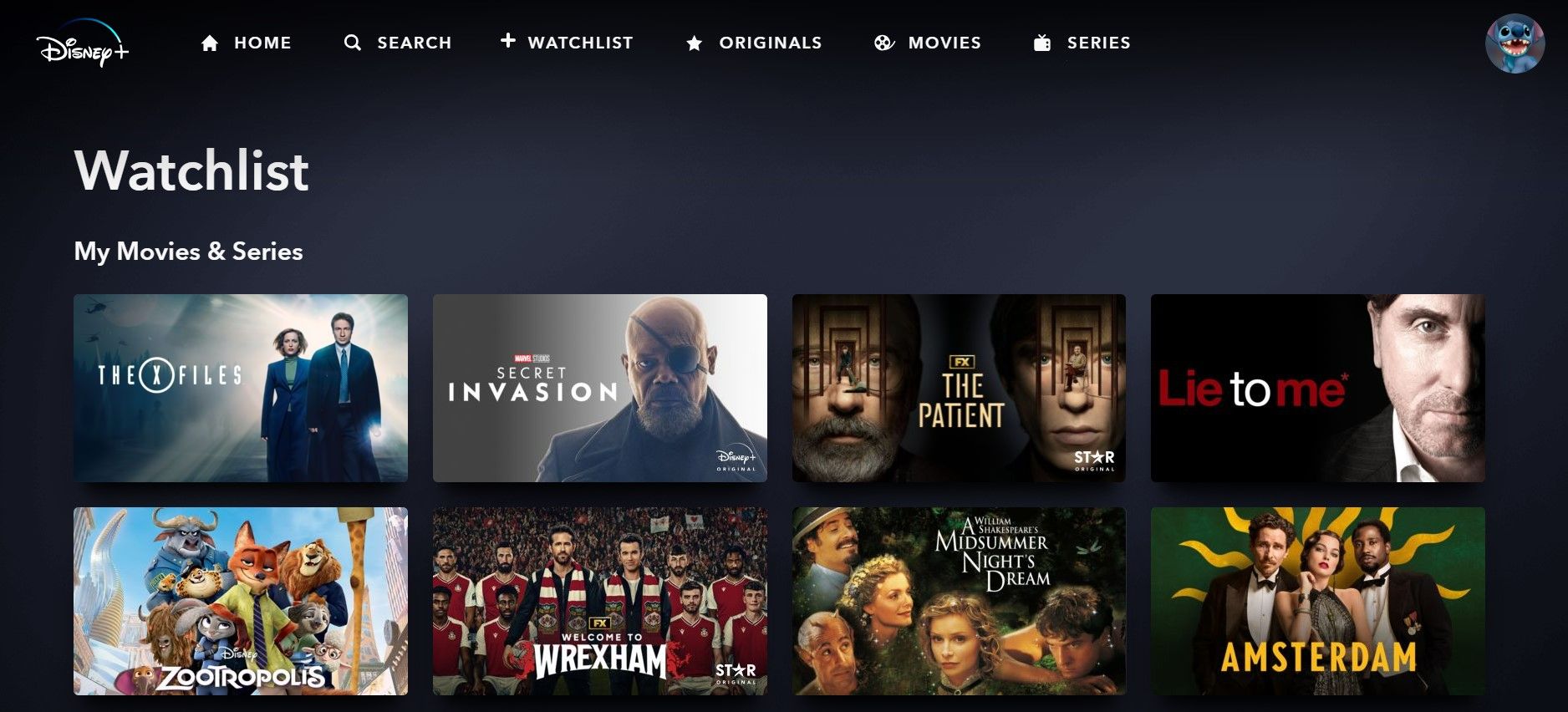 Disney + danh sách theo dõi