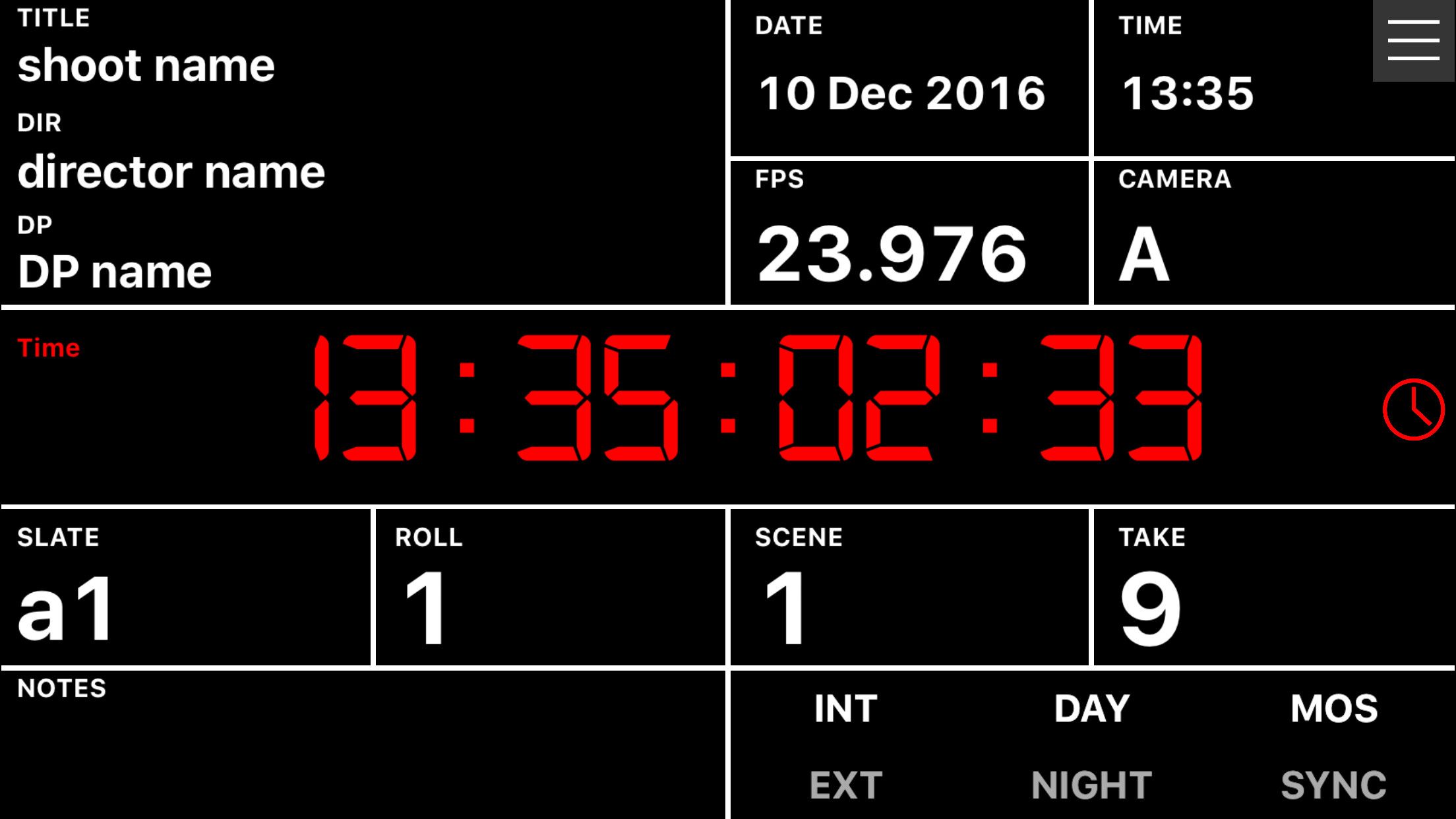 kỹ thuật số clapperboard cho các nhà làm phim