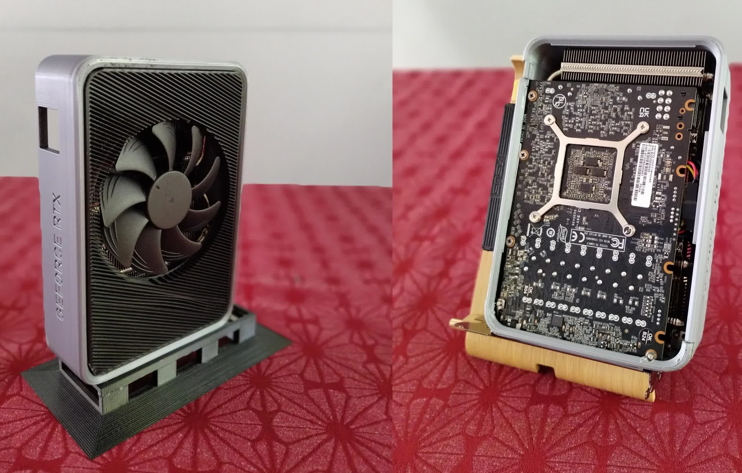 Modder 3D in Phiên bản dành cho người sáng lập Mini-ITX RTX 3060 tùy chỉnh Modder 3D prints a custom Mini-ITX RTX 3060 Founders Edition
