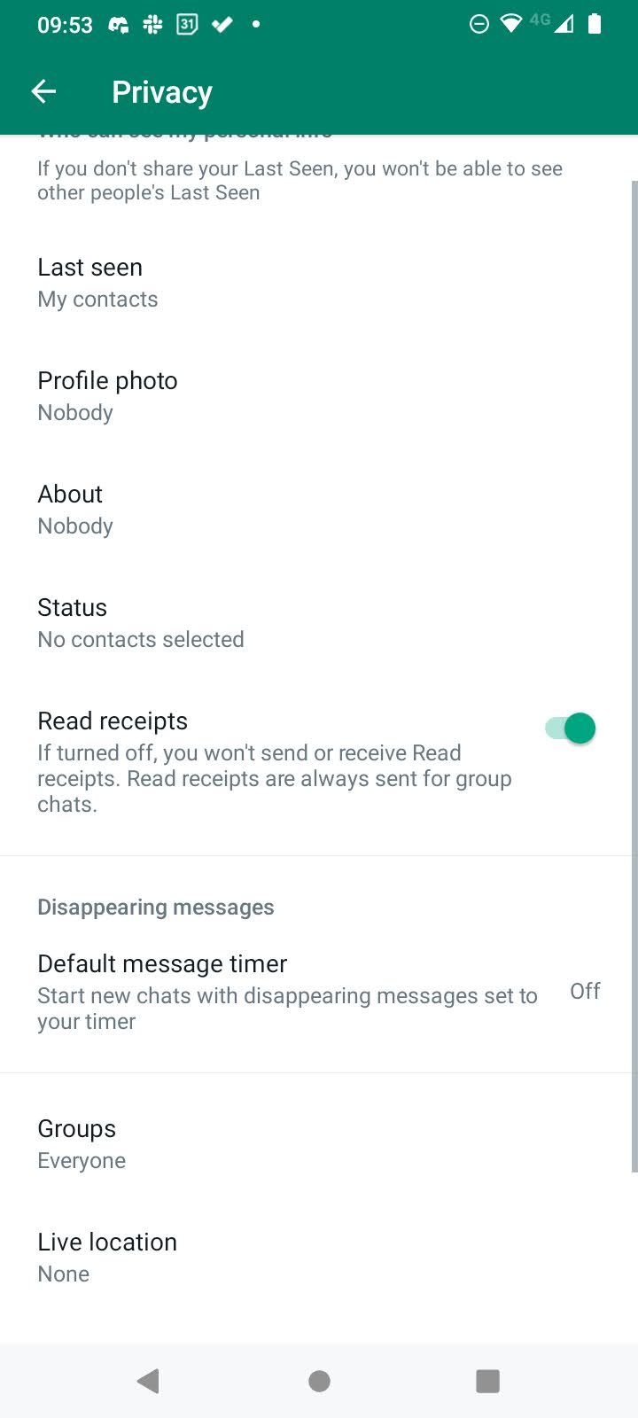 cài đặt bảo mật whatsapp